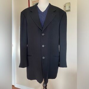 Ticknors Blazer Men Sport Coat Black Wool Classic Career 44